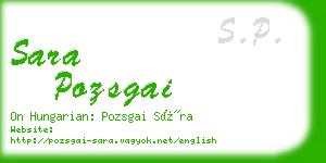 sara pozsgai business card